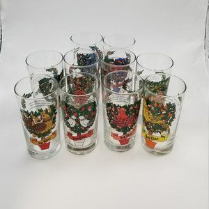 Vintage 12 Days of Christmas Glasses